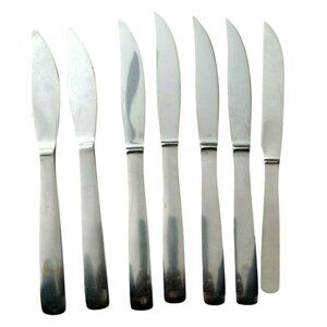 Vintage Gense Stainless Steel Table Knives Dinner Set of 5 + 2 SA26